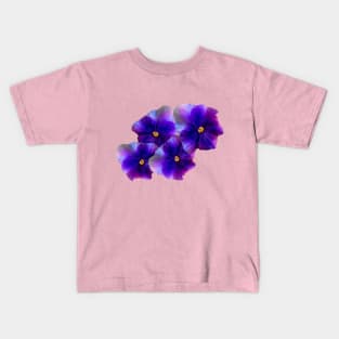 Dark purple pansy print Kids T-Shirt